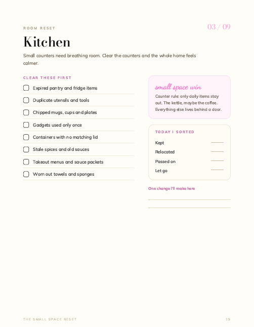 Kitchen room worksheet